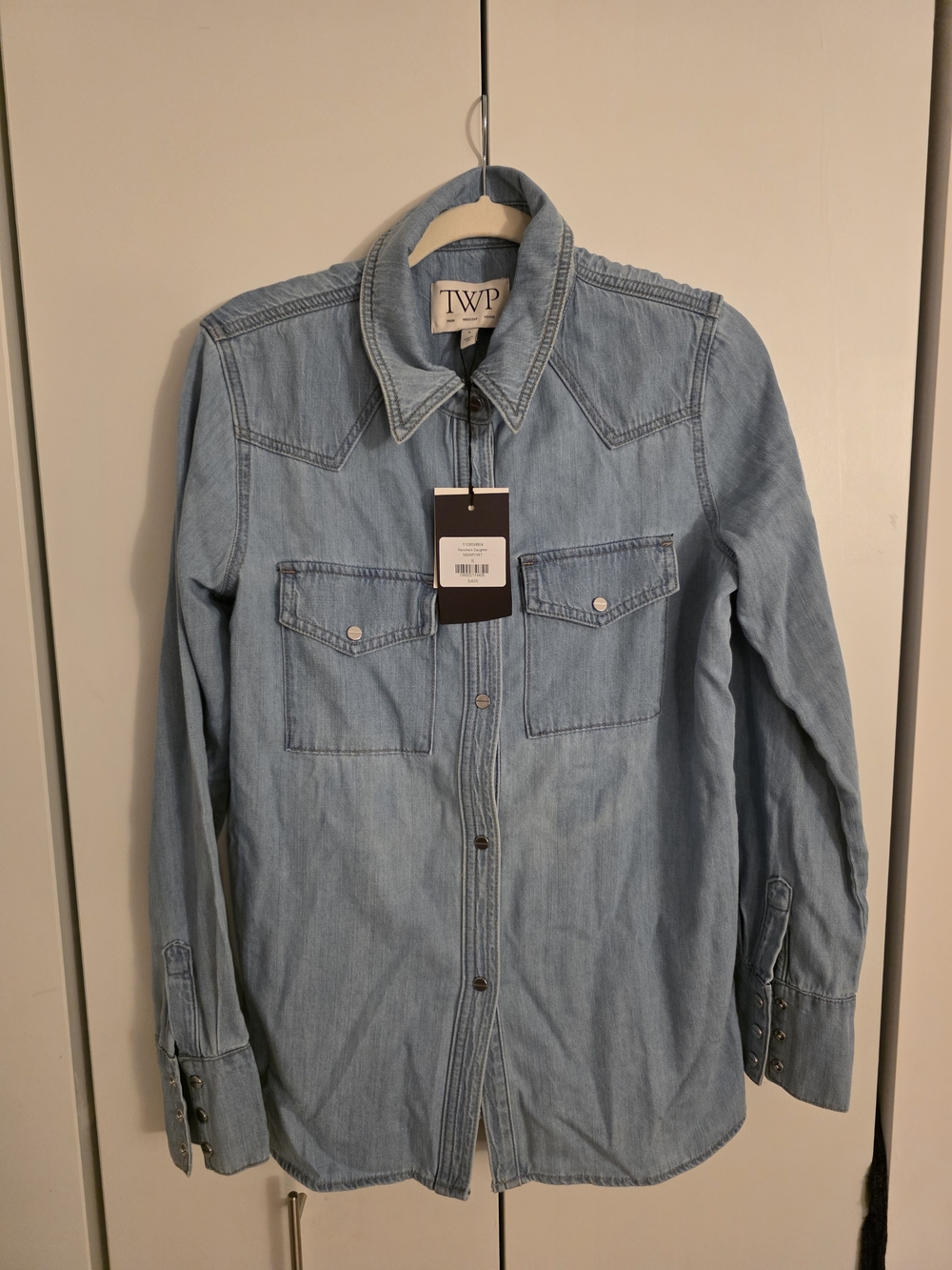 New (WITH TAG) TWP Light Wash Denim Shirt - Light Blue